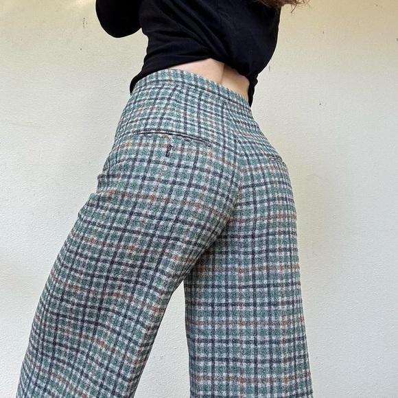 Isabel Marant green prince of wales checkered wide leg pants - Picture 4 of 8